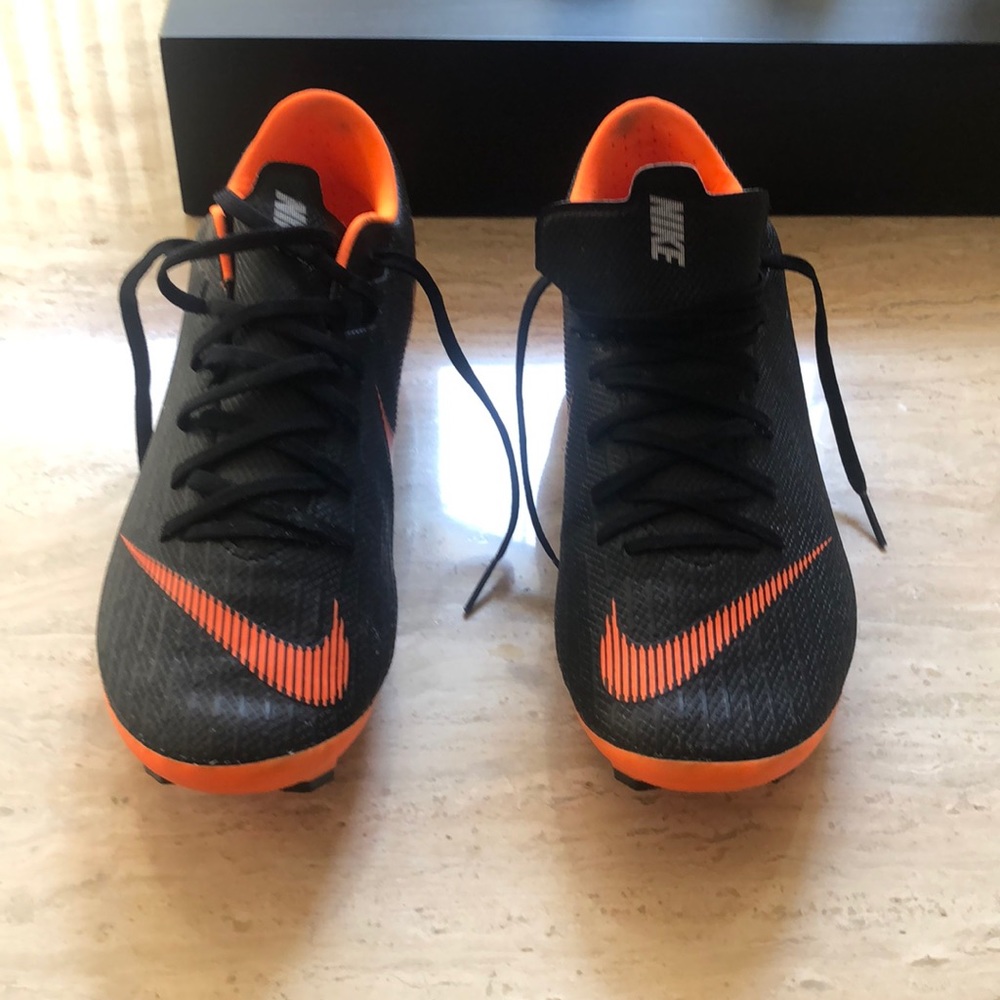 Nike Mercurial Soccer Cleats: Black and Orange
